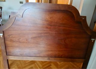 Cabecero madera con marquetería