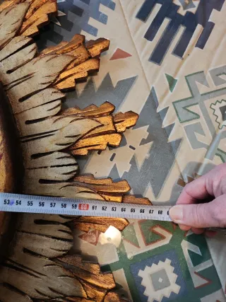 Espejo Sol Madera y Cristal