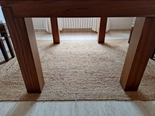 Alfombra de yute natural beige y marrón