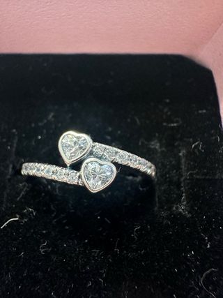 Anillo Pandora Corazones Plata
