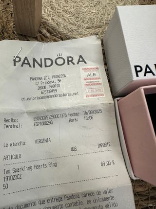 Anillo Pandora Corazones Plata