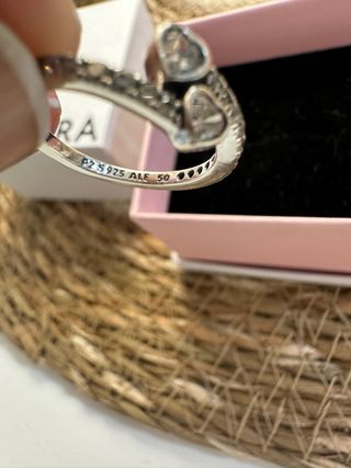 Anillo Pandora Corazones Plata