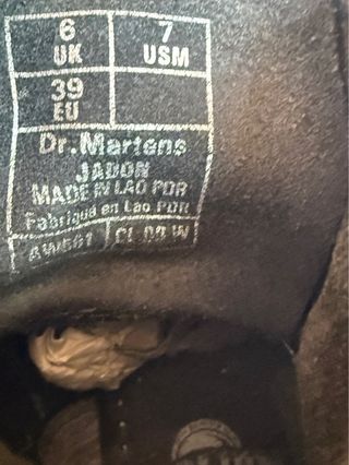 DR MARTENS JADON botas negras 8 ojales número 39