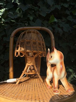 LÁMPARA VINTAGE DE RATÁN