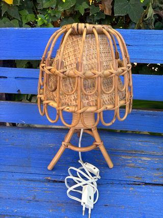 LÁMPARA VINTAGE DE RATÁN