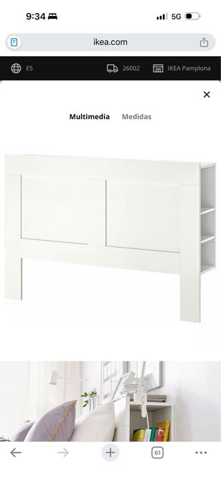 Cabecero Ikea BRIMNES con almacenaje