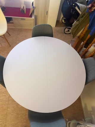 Mesa comedor extensible redonda