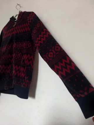 Sudadera Zara Terciopelo Estampada Azul