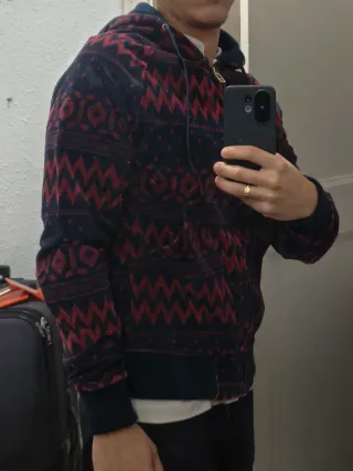 Sudadera Zara Terciopelo Estampada Azul