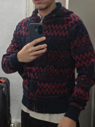 Sudadera Zara Terciopelo Estampada Azul