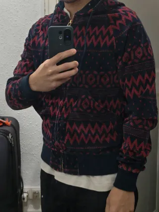 Sudadera Zara Terciopelo Estampada Azul