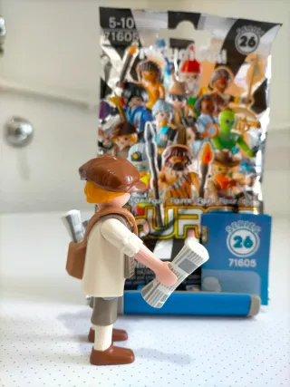 Vendedor de periódicos Playmobil serie 26.