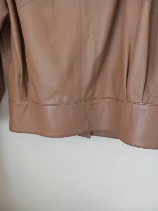 Chaqueta Piel Vintage Mujer Marrón