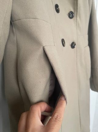 Abrigo de paño mujer beige