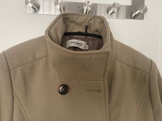 Abrigo de paño mujer beige