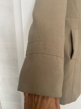 Abrigo de paño mujer beige