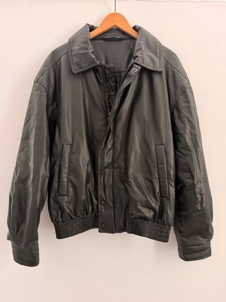 Cazadora Polipiel Zara Talla M Negra