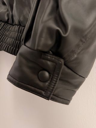 Cazadora Polipiel Zara Talla M Negra