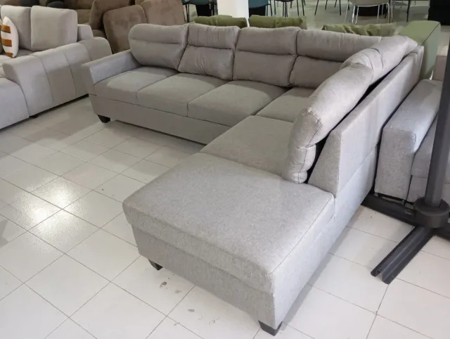 Sofá modular gris tela