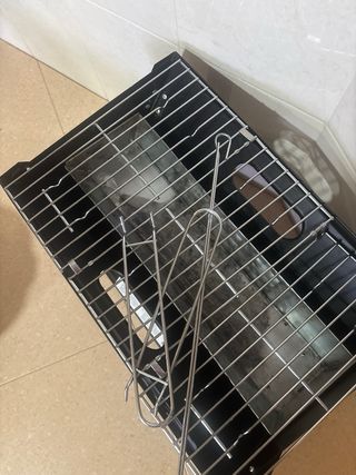 Barbacoa plegable metal negra