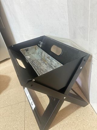 Barbacoa plegable metal negra