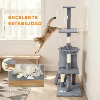 Árbol Rascador Gatos 134cm 6 Postes