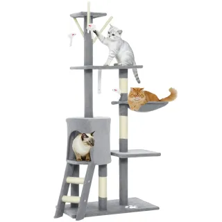 Árbol Rascador Gatos 134cm 6 Postes