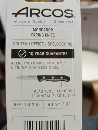 Cuchillo Puntilla Arcos 8cm Nitrum