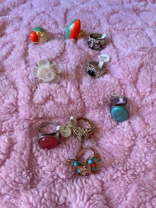 Lote Bisutería Pulseras collares anillos pendiente