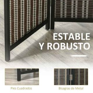 Biombo de 4 Paneles de Bambú Separador