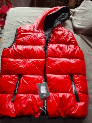 Chaqueta Bomber Bershka Naranja y Beige