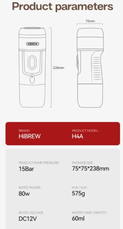 Cafetera HiBREW H4A Portátil