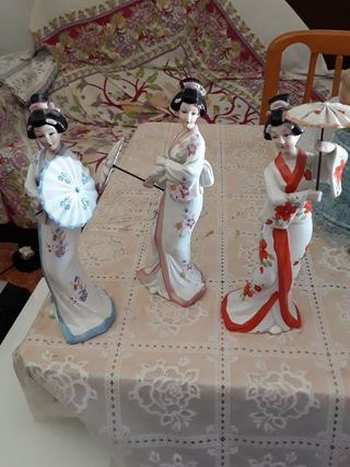 Figuras Geishas Porcelana Años 70