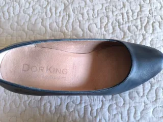 Zapatos de tacón de piel azul mujer