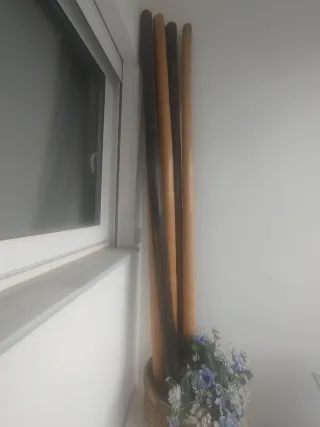 6 cañas de bambú decorativas
