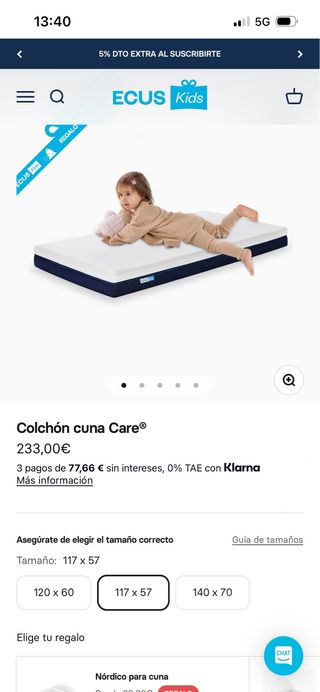 Colchón cuna Ecus Care