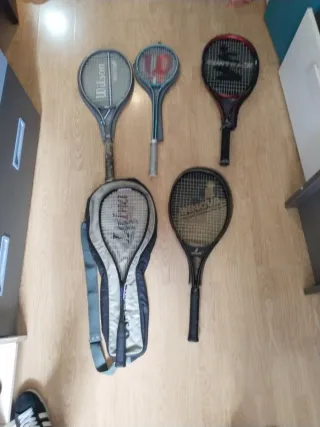 Lote 4 raquetas de tenis y funda