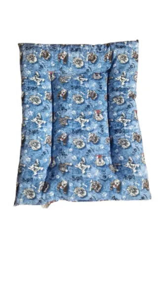 Letto per cani XXL blu con stampa. 120x90