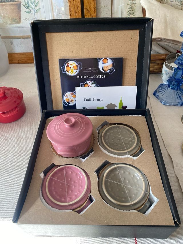 Mini cocottes Emile Henry originales set 4 + libro
