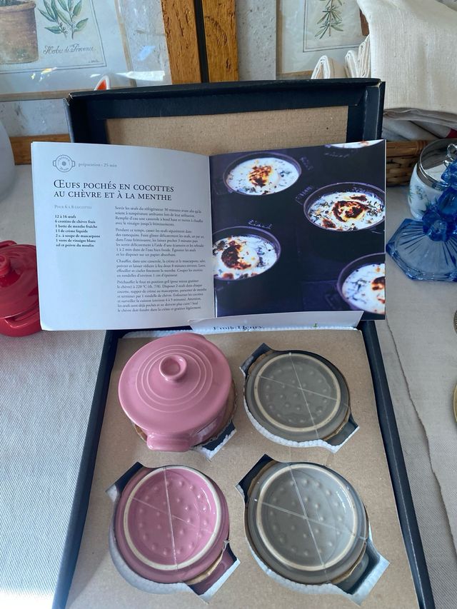 Mini cocottes Emile Henry originales set 4 + libro