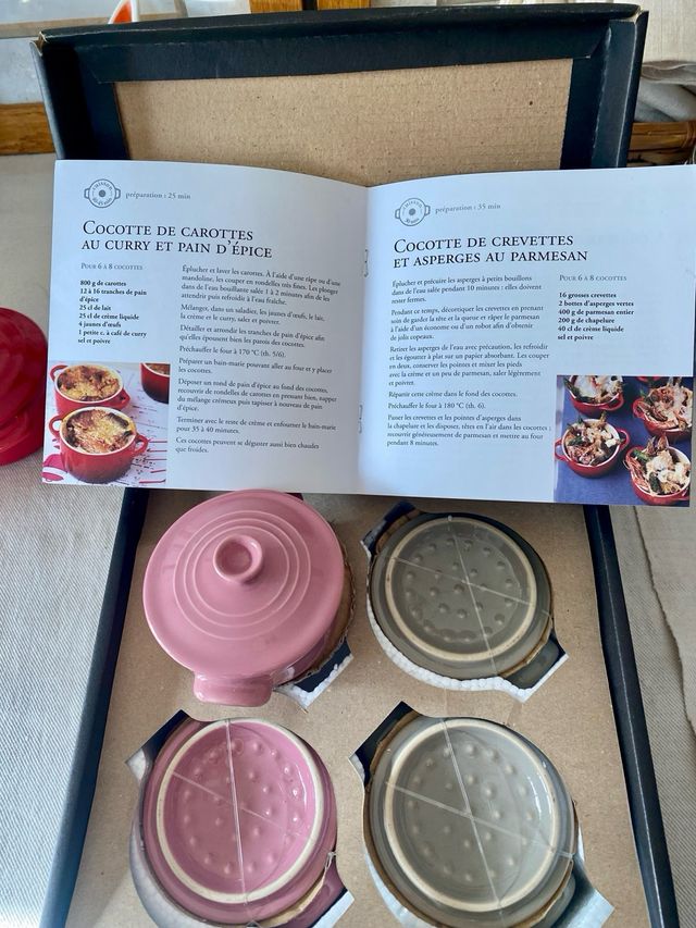 Mini cocottes Emile Henry originales set 4 + libro