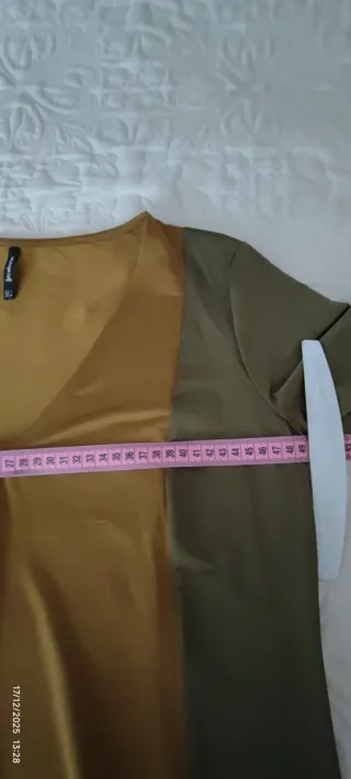 Vestido Stradivarius verde y marrón