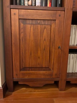 Mueble Librería Salón Madera y Cristal