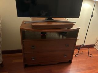 Mueble Librería Salón Madera y Cristal