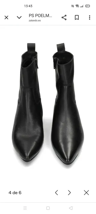 Botines piel tacón plano