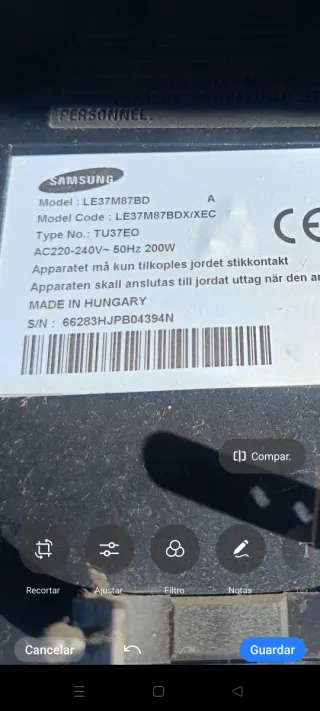 Peana Samsung Ovalada Negra