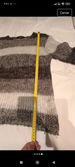 Jersey rayas lana gris y blanco