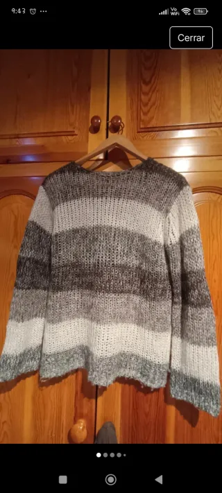 Jersey rayas lana gris y blanco