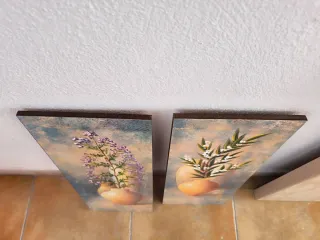 Set 2 Cuadros Jarrón Flores