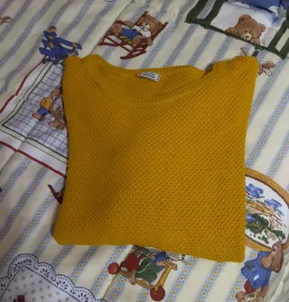 Jersey punto manga larga mujer amarillo